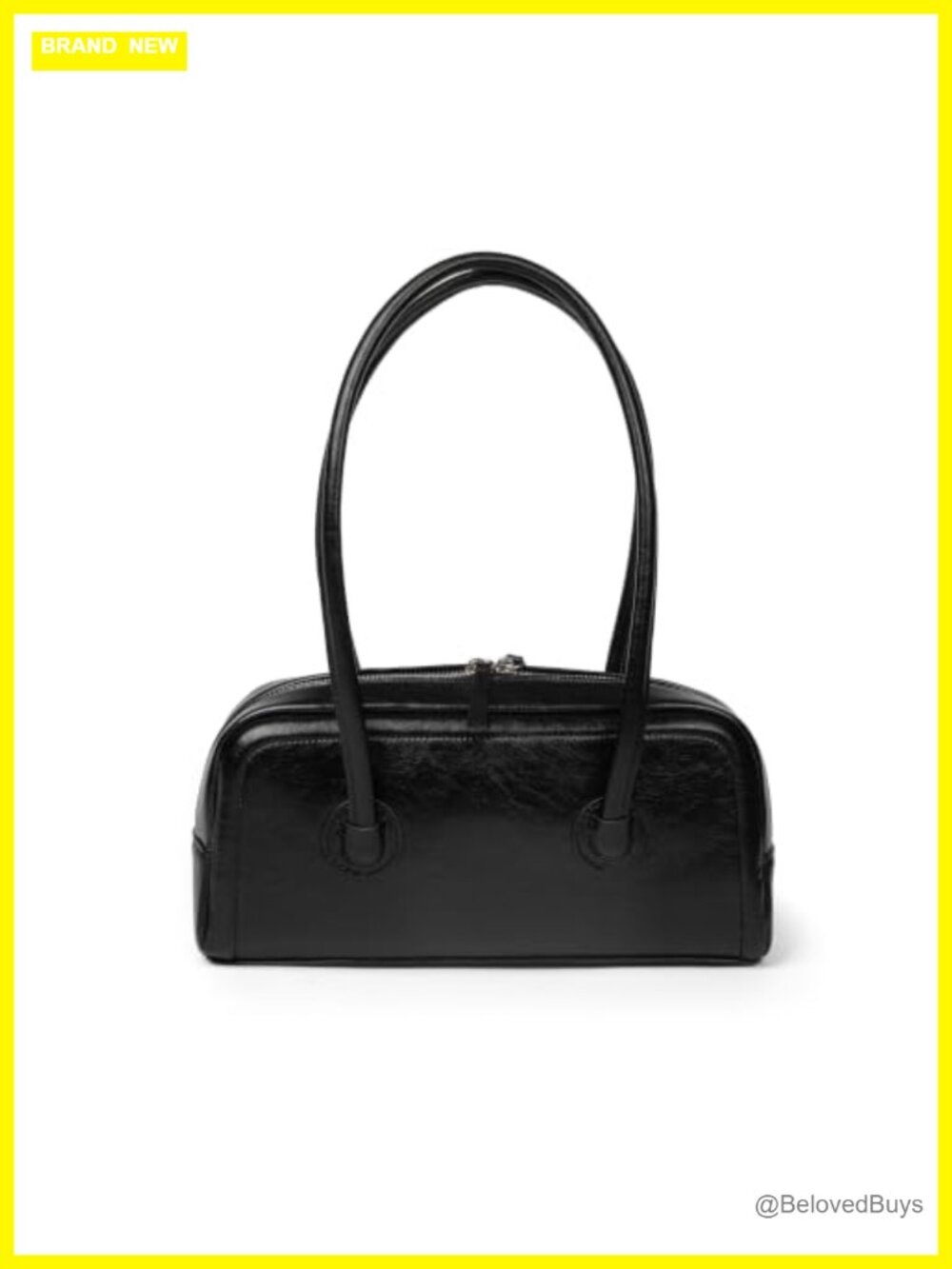 Faux Leather Vegan Shoulder Bag Baguette Top Handle Purse
